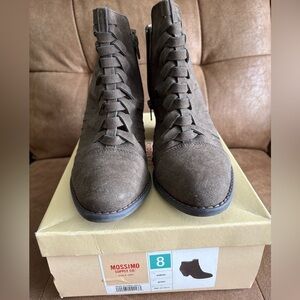 Mossimo Supply Braided Zip-up Booties - sz 8